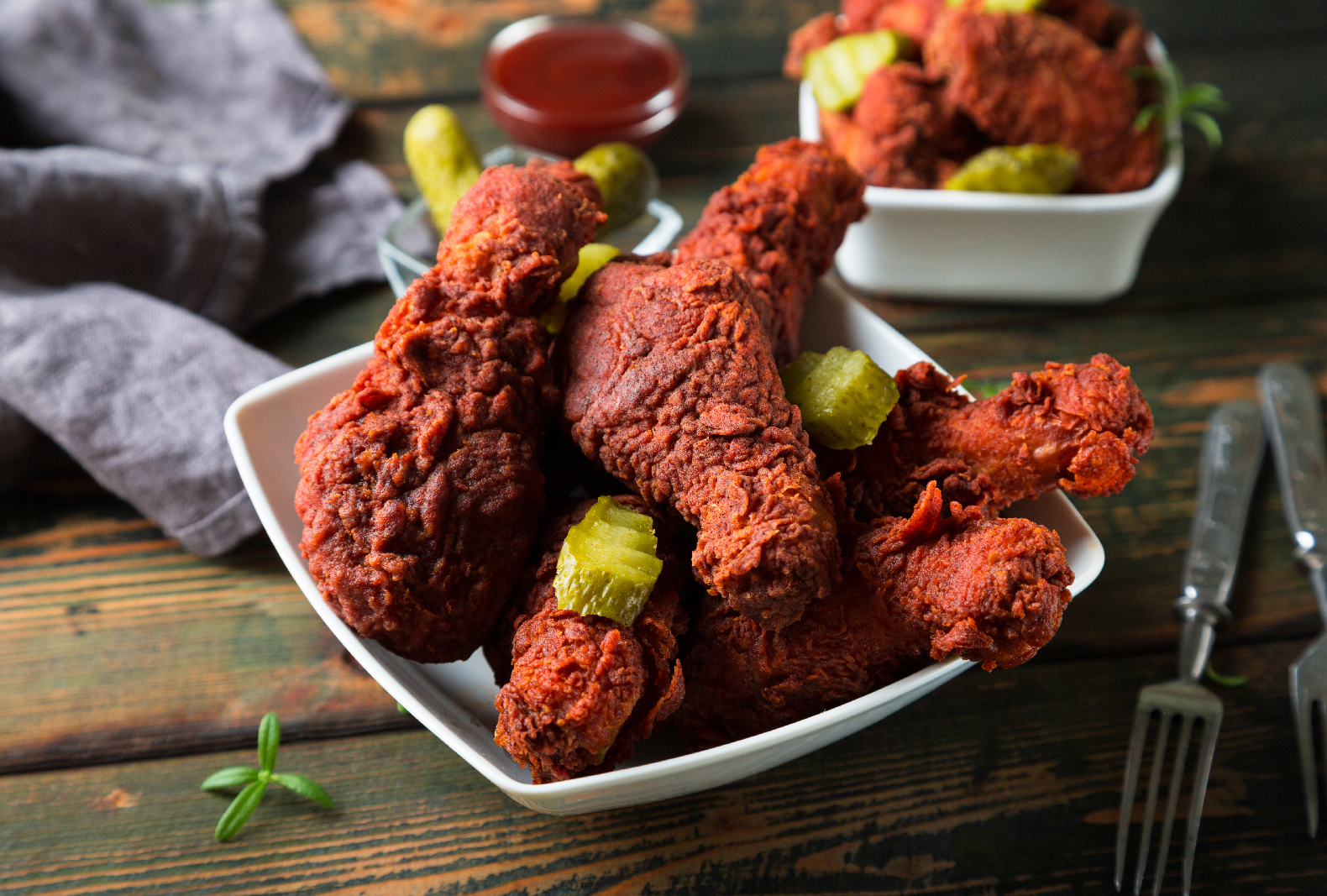 Nashville hot chicken in Nashville